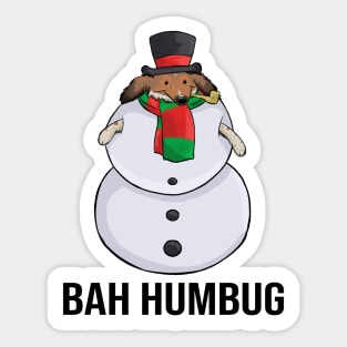 Bah Humbug Pickles Snowman Sticker